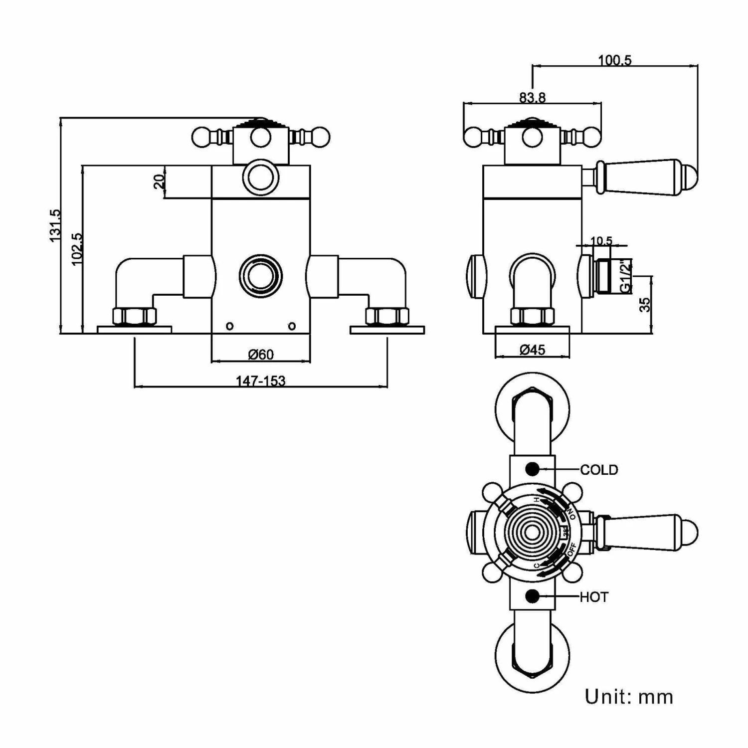 Shannon Traditional Chrome Thermostatic Shower Valve - Image 2