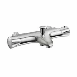 Lismore Chrome Round Thermostatic Bath Filler Shower Bar Valve