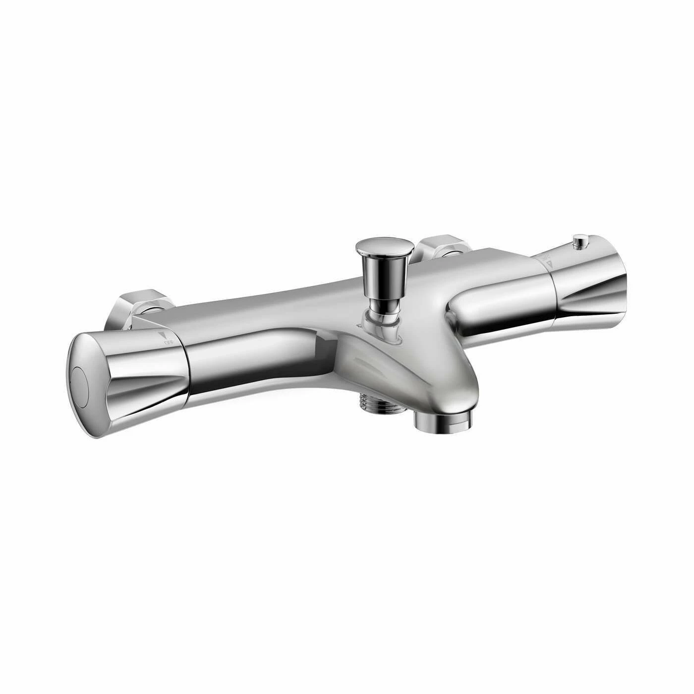 Lismore Chrome Round Thermostatic Bath Filler Shower Bar Valve