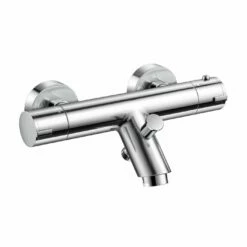 Ballina Premium Chrome Round Thermostatic Bath Filler Shower Bar Valve