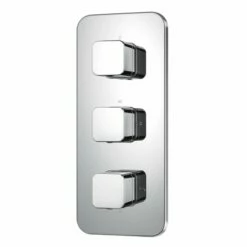 Galway Premium Chrome Square Thermostatic Shower Valve - 3 Outlets