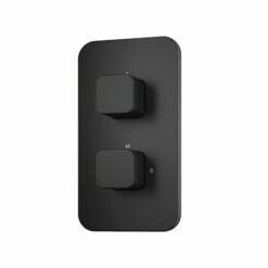 Galway Premium Matt Black Square Thermostatic Shower Valve - 1 Outlet