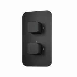 Galway Premium Matt Black Square Thermostatic Shower Valve - 2 Outlets