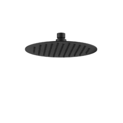 200mm Matt Black Round Stainless Steel Slim Shower Head
