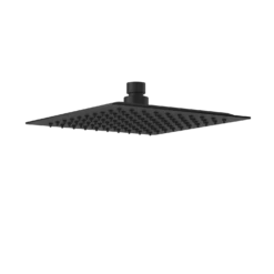 200mm Matt Black Square Stainless Steel Slim Shower Head