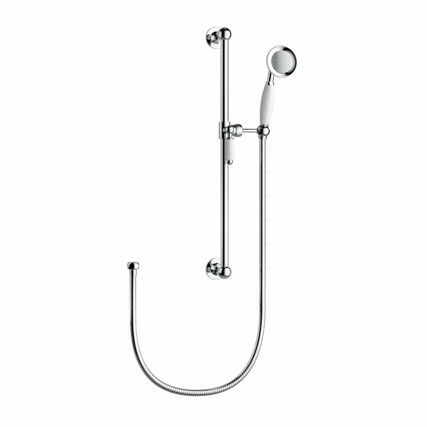 Chrome Traditional Shower And Sliding Riser Set