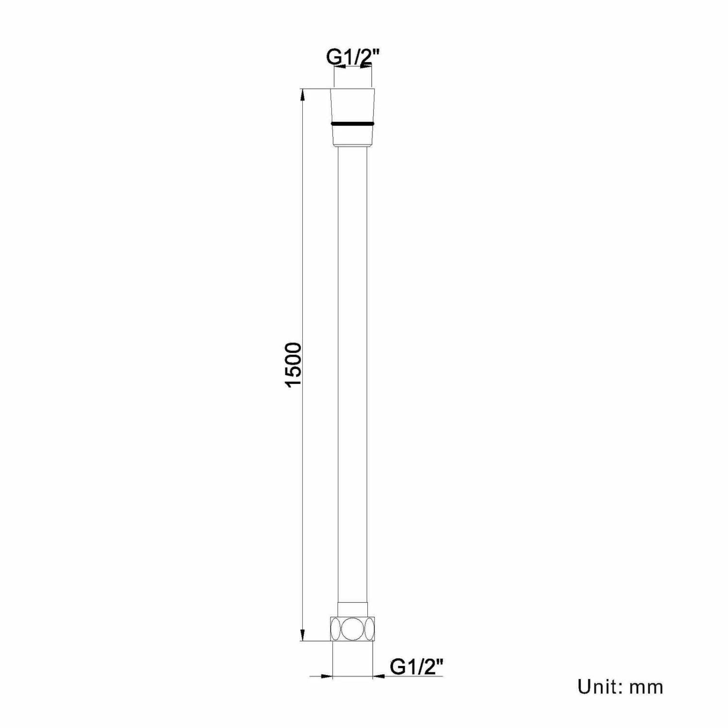 1500mm Matt Black Shower Hose - Image 2