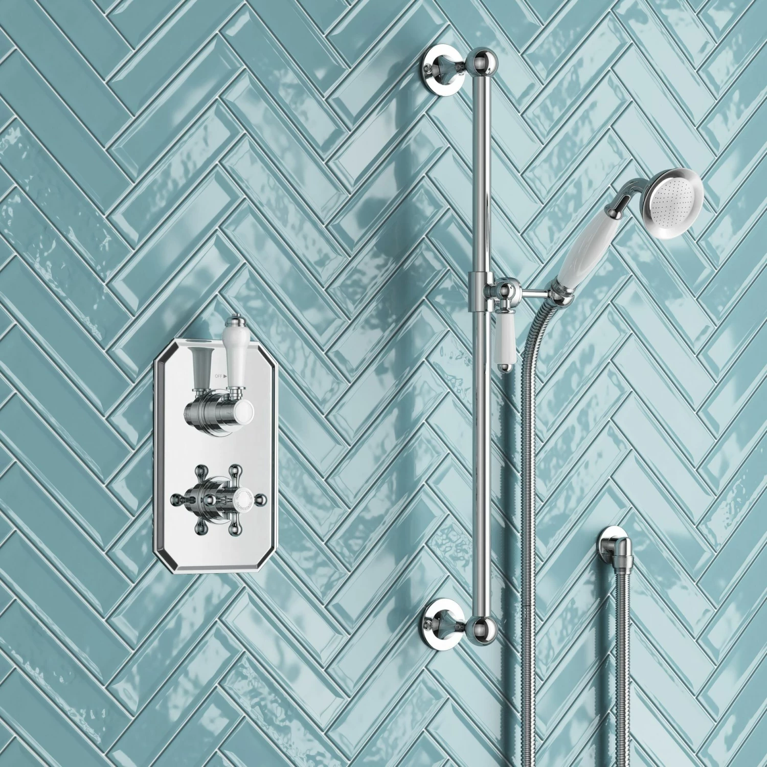 Kinsale Essential Traditional Thermostatic Slider Hand Shower Set