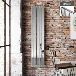Faro Chrome Single Flat Panel Vertical Radiator 1600x350mm