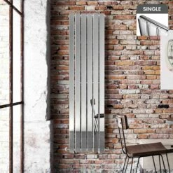Faro Chrome Single Flat Panel Vertical Radiator 1600x420mm
