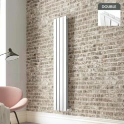 Faro White Double Flat Panel Vertical Radiator 1600x280mm