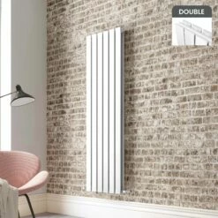 Faro White Double Flat Panel Vertical Radiator 1600x420mm