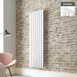 Faro White Double Flat Panel Vertical Radiator 1600x490mm