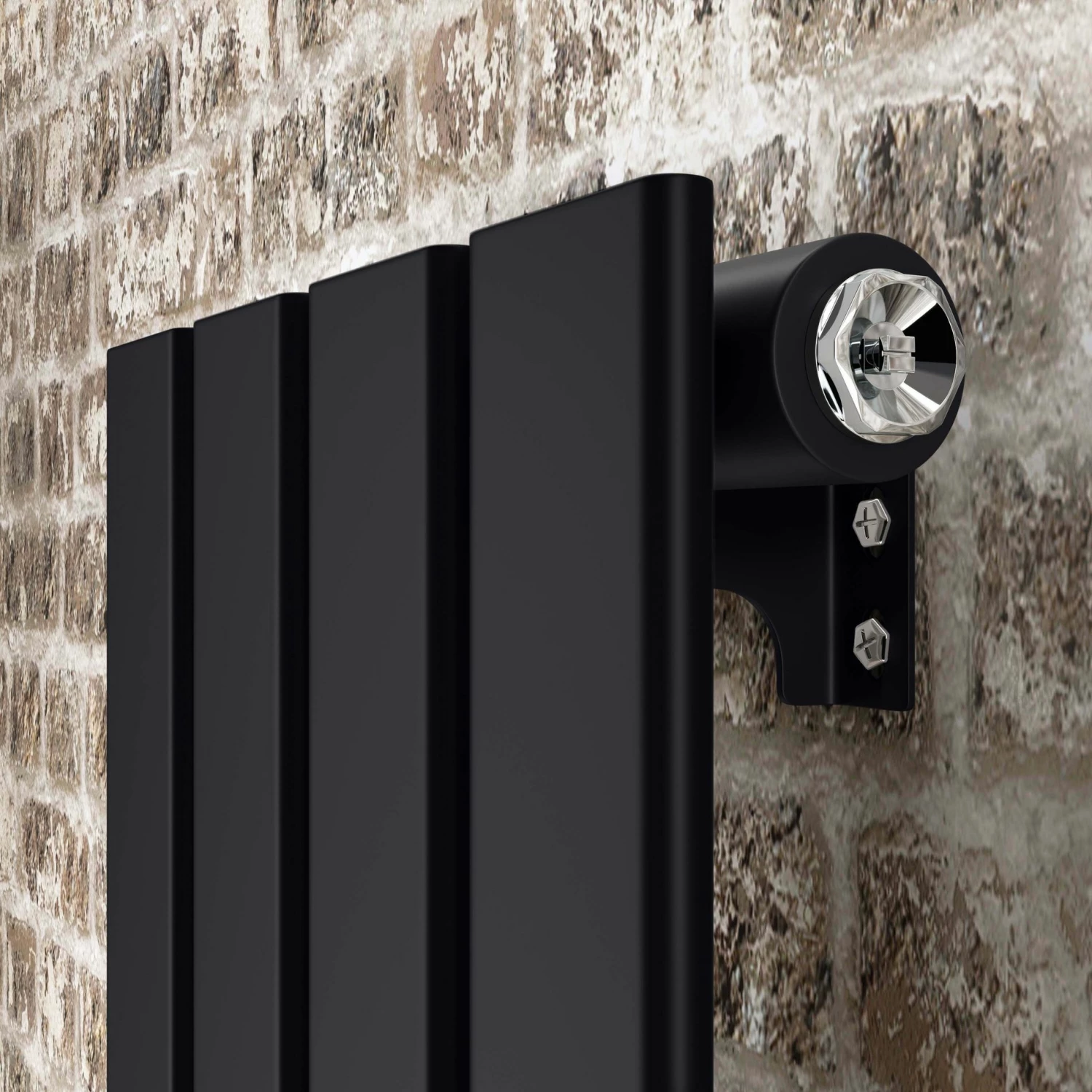 Faro Matt Black Single Flat Panel Vertical Radiator 1600x350mm - Image 5