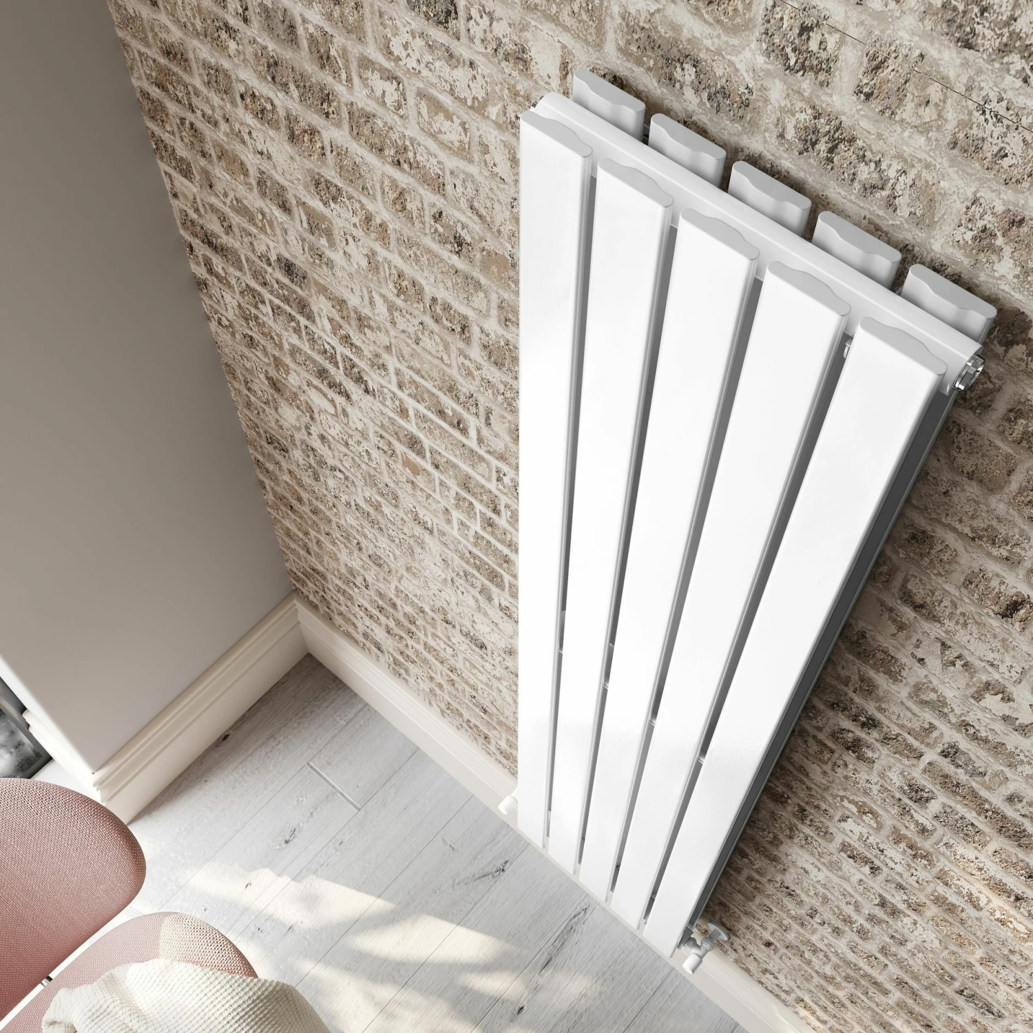 Faro White Double Flat Panel Vertical Radiator 1800x350mm - Image 4