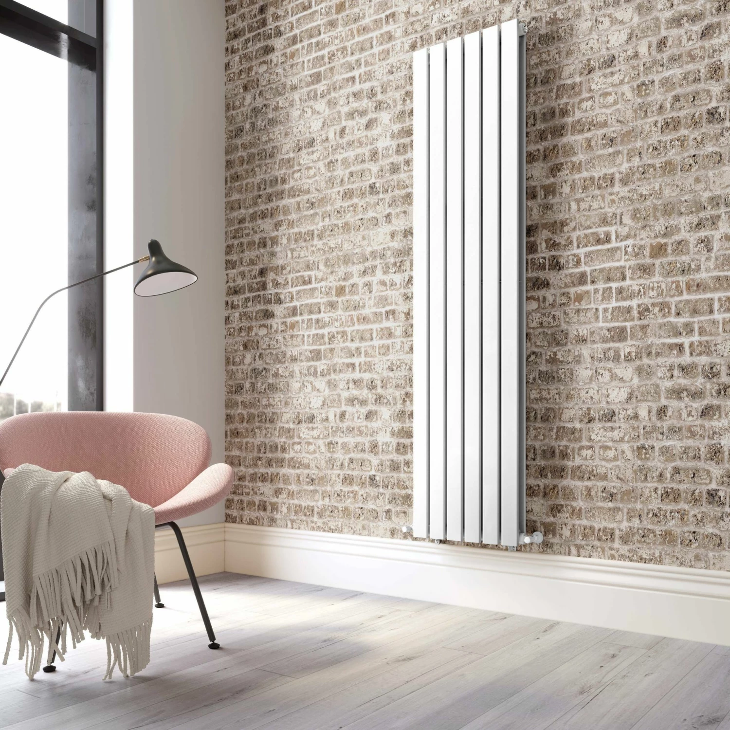 Faro White Double Flat Panel Vertical Radiator 1800x420mm - Image 2