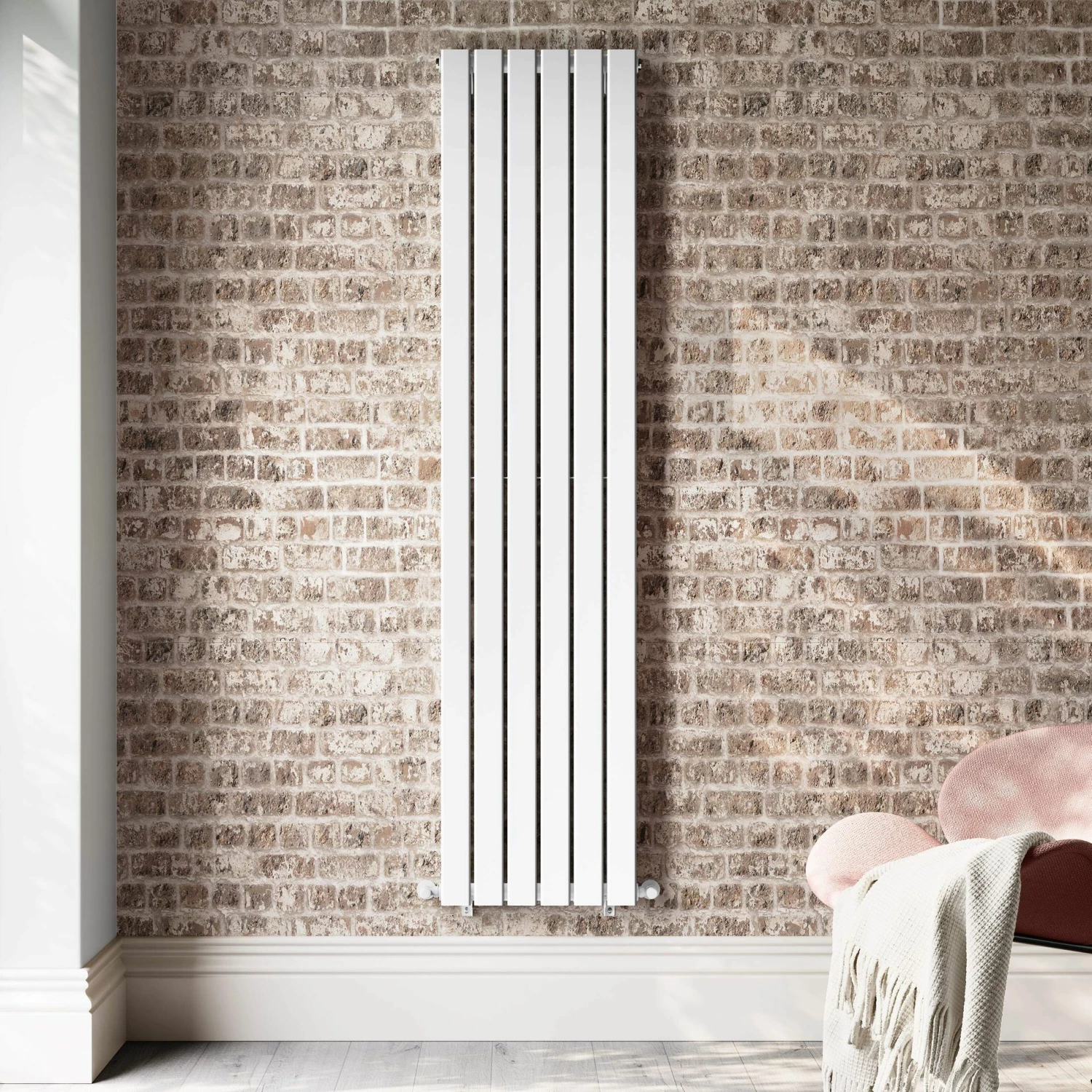 Faro White Double Flat Panel Vertical Radiator 1800x420mm - Image 3