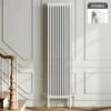 Athens White Double Column Vertical Traditional Radiator 1800x470mm