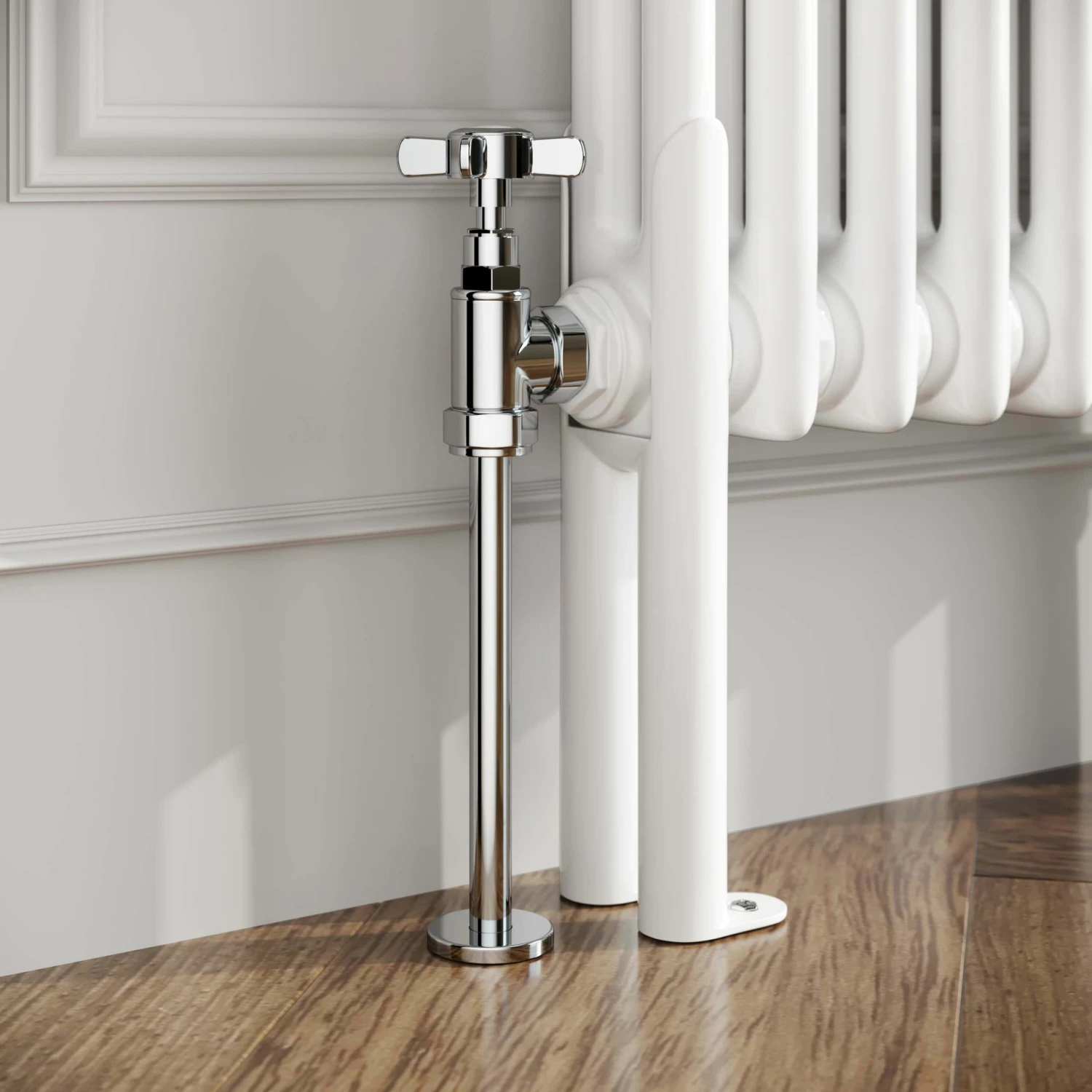 Athens White Double Column Vertical Traditional Radiator 1800x470mm - Image 5