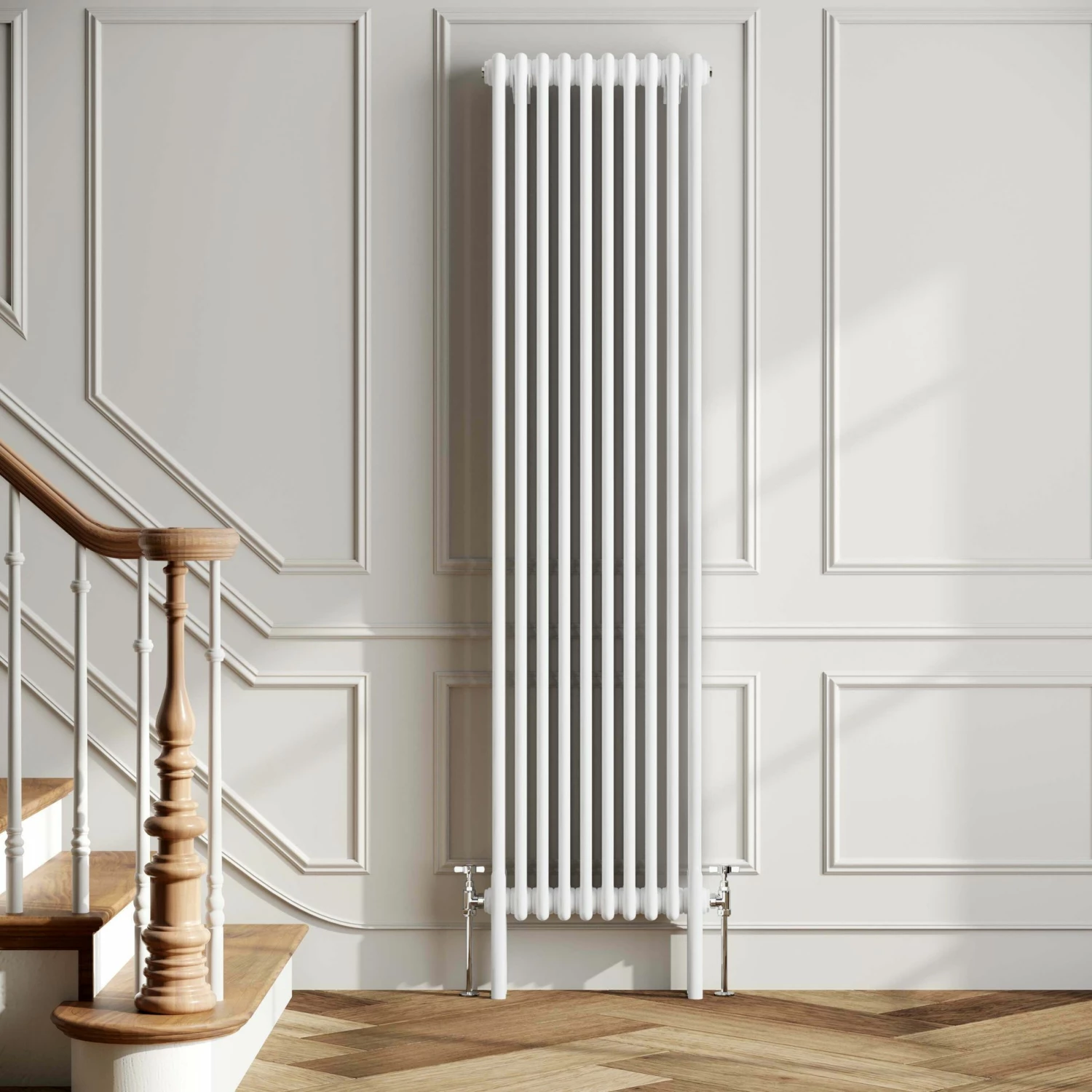 Athens White Triple Column Vertical Traditional Radiator 1800x470mm - Image 2