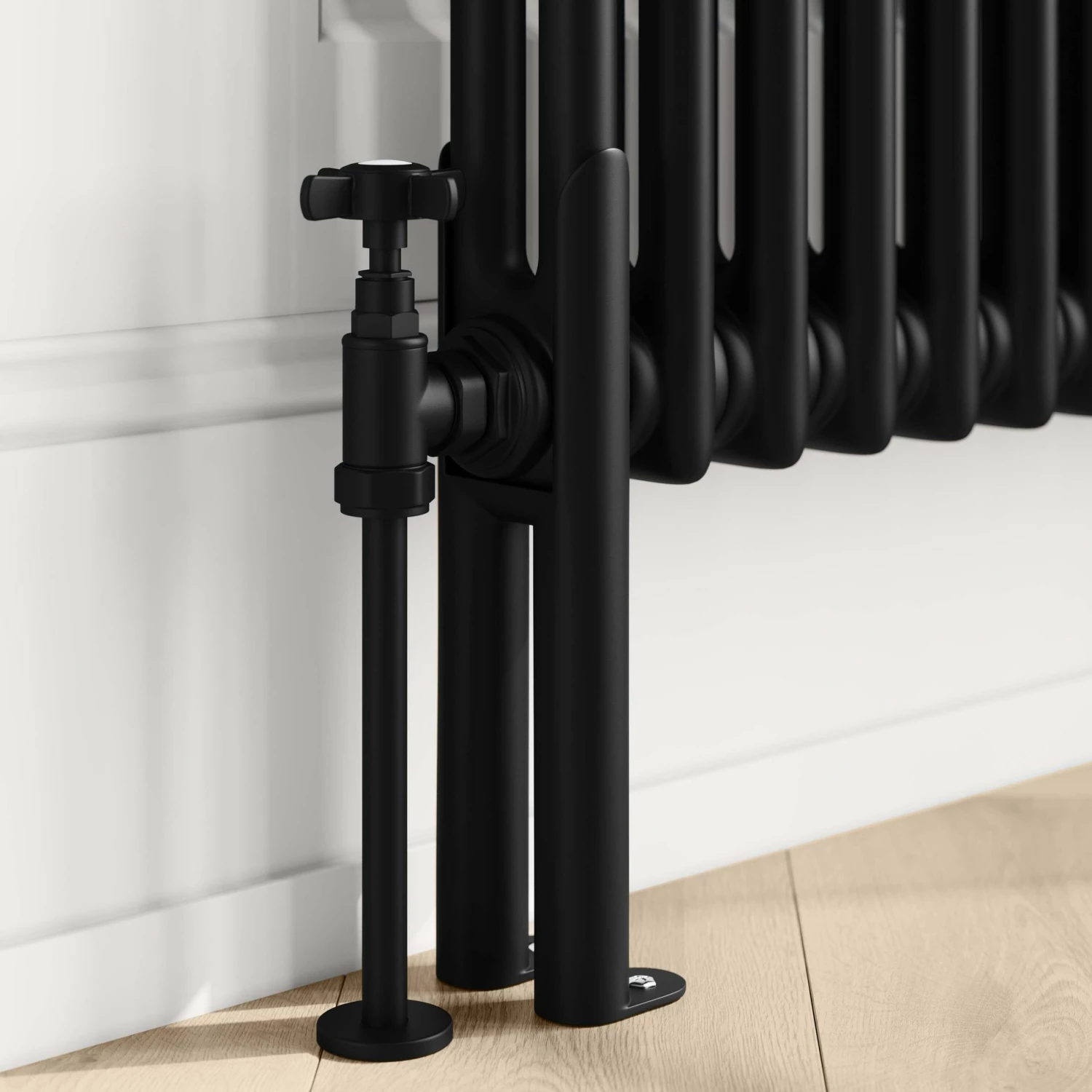 Athens Matt Black Double Column Vertical Traditional Radiator 1800x560mm - Image 5