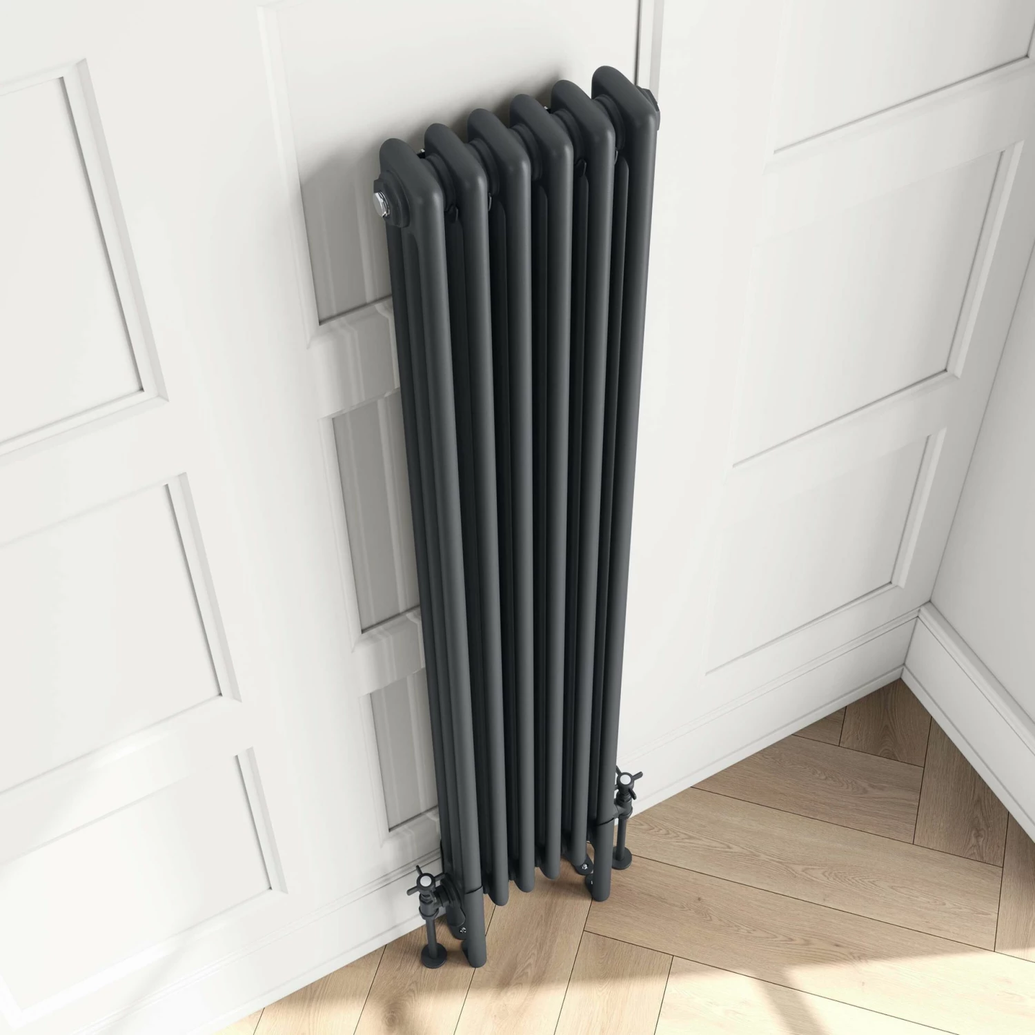 Athens Anthracite Triple Column Vertical Traditional Radiator 1500x290mm - Image 3