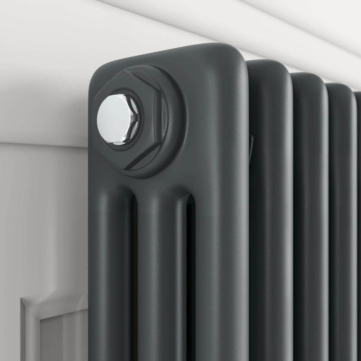 Athens Anthracite Triple Column Vertical Traditional Radiator 1500x290mm - Image 4
