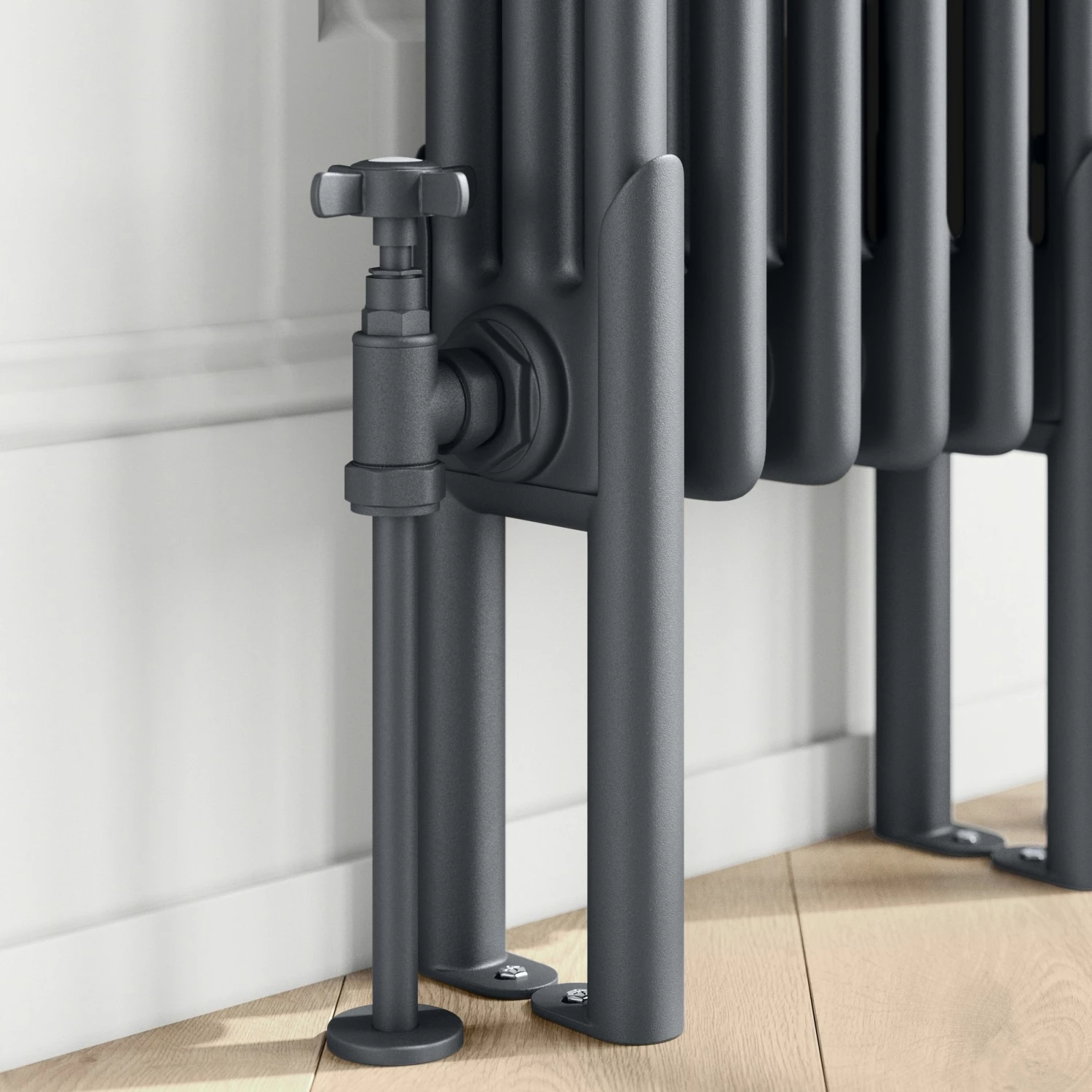 Athens Anthracite Triple Column Vertical Traditional Radiator 1500x290mm - Image 5