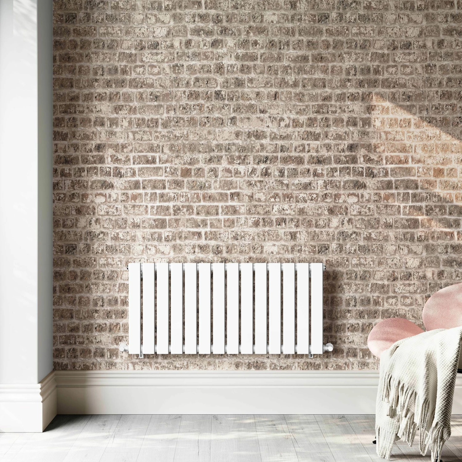 Faro White Single Flat Panel Horizontal Radiator 450x980mm - Image 3