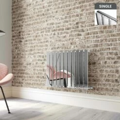 Faro Chrome Single Flat Panel Horizontal Radiator 600x770mm