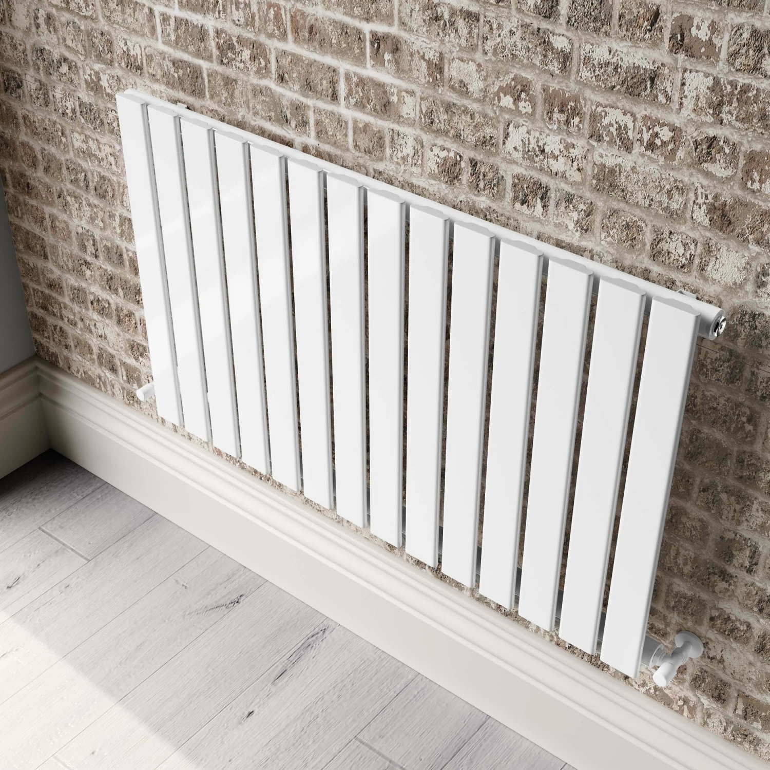 Faro White Single Flat Panel Horizontal Radiator 600x980mm - Image 4