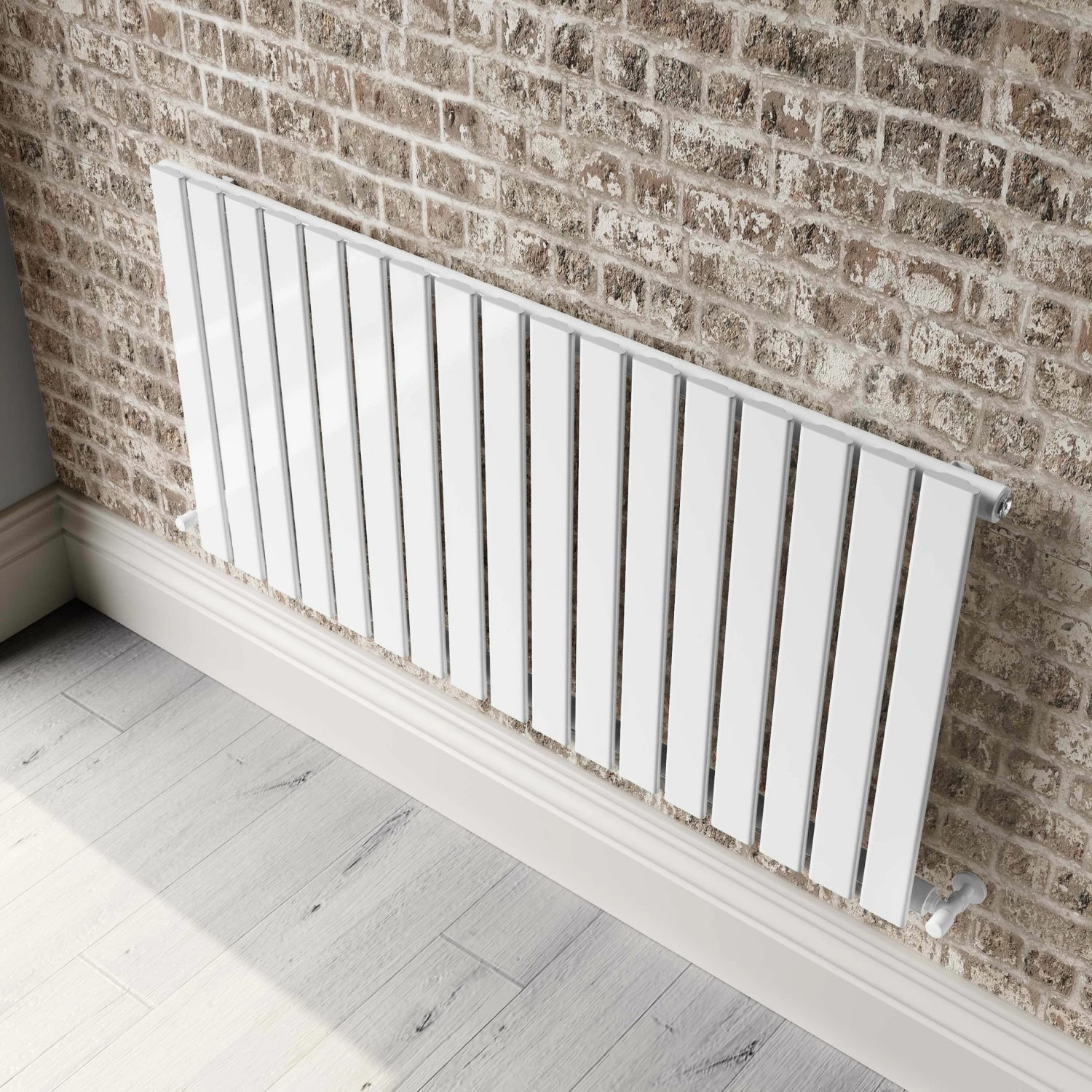 Faro White Single Flat Panel Horizontal Radiator 600x1190mm - Image 4