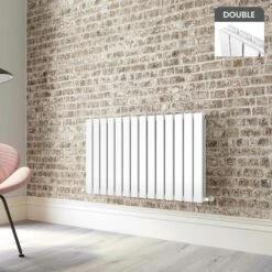 Faro White Double Flat Panel Horizontal Radiator 600x980mm