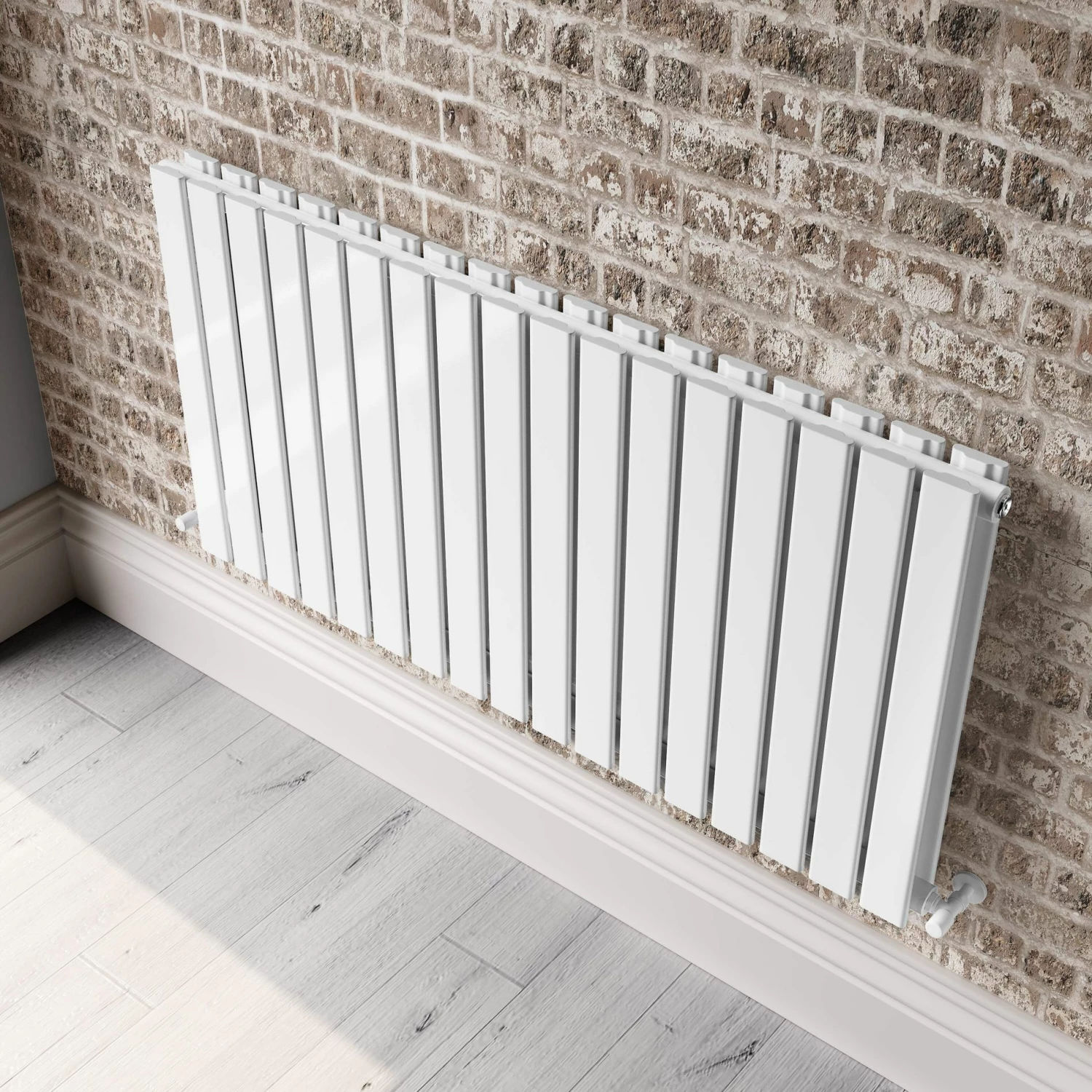 Faro White Double Flat Panel Horizontal Radiator 600x1190mm - Image 4
