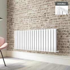 Faro White Double Flat Panel Horizontal Radiator 600x1400mm