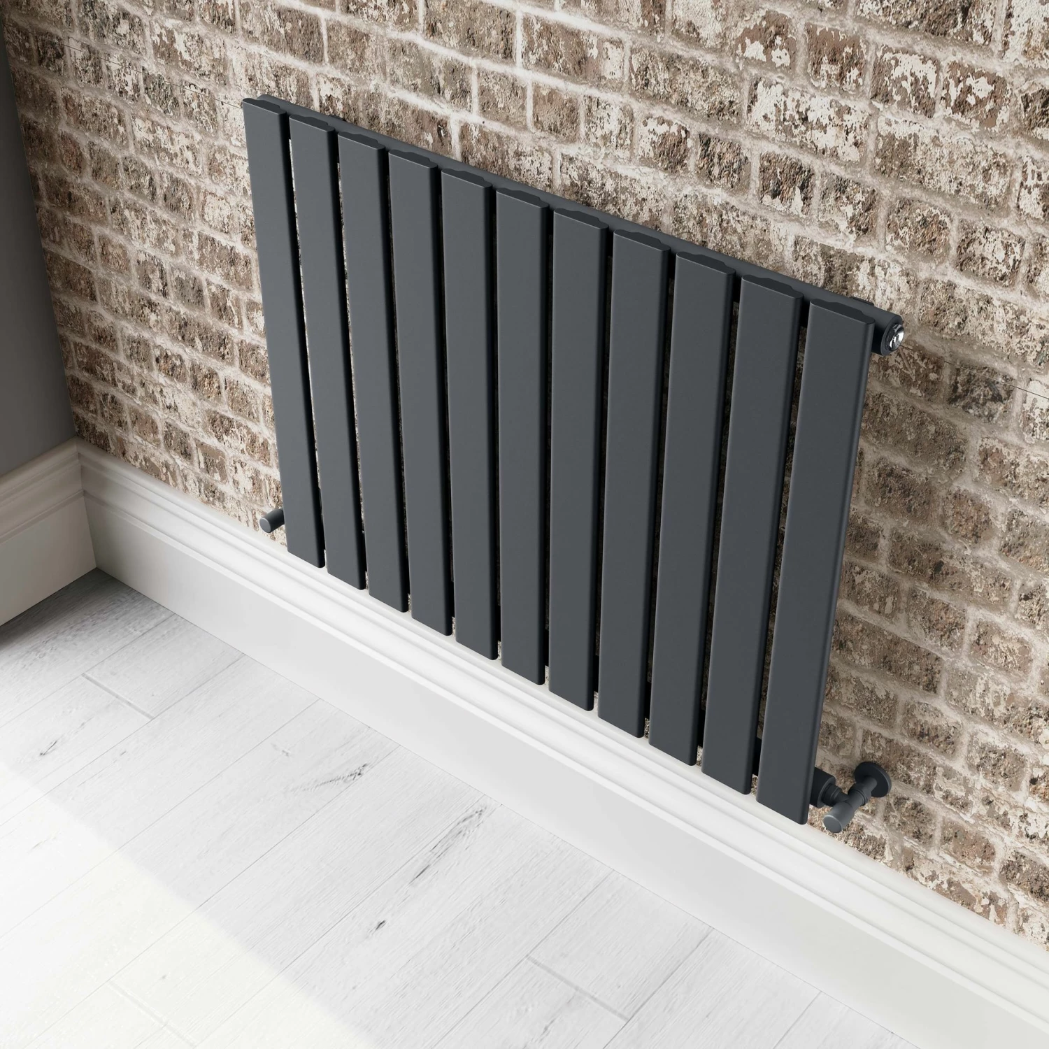 Faro Anthracite Single Flat Panel Horizontal Radiator 600x770mm - Image 4