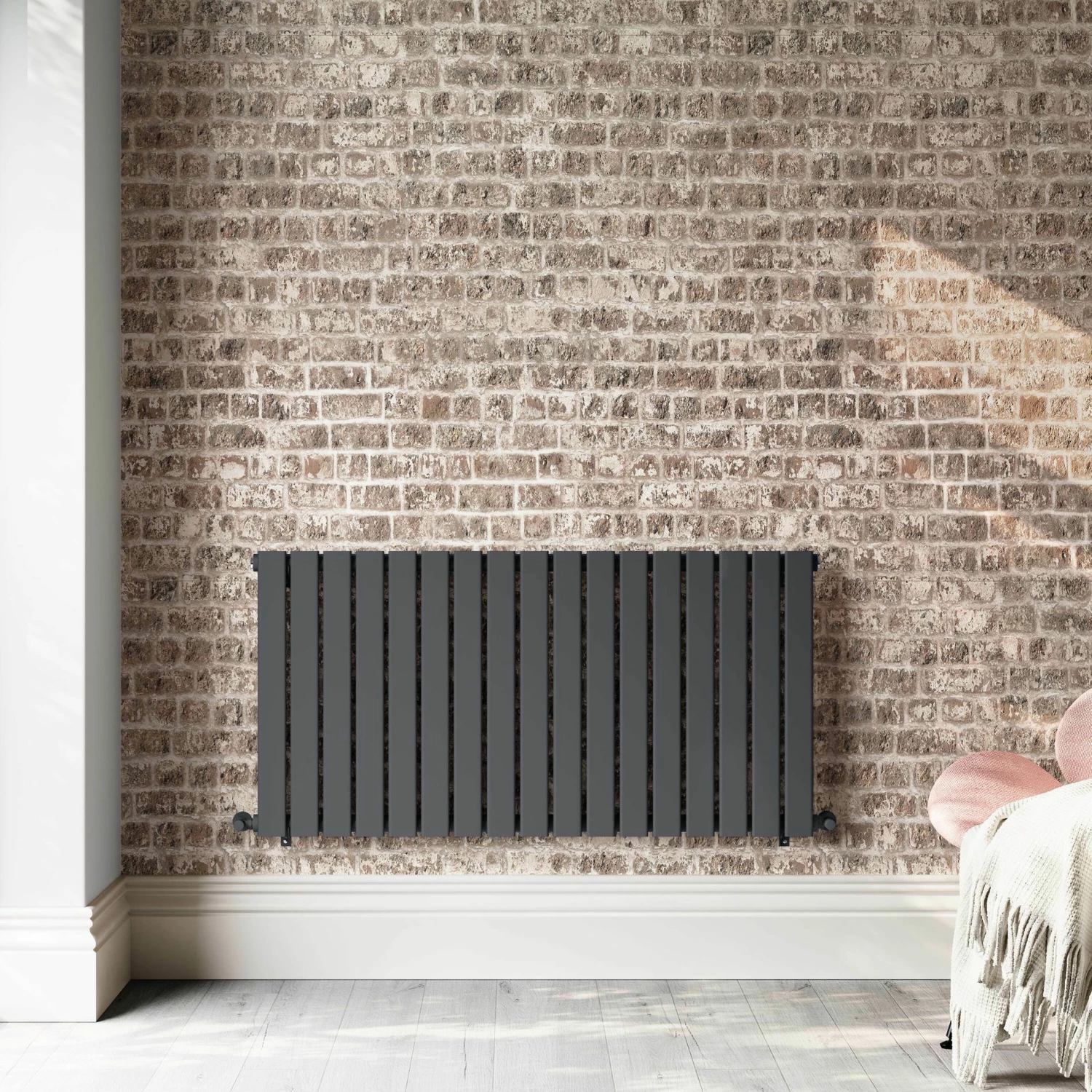 Faro Anthracite Single Flat Panel Horizontal Radiator 600x1190mm - Image 3