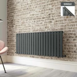 Faro Anthracite Single Flat Panel Horizontal Radiator 600x1400mm