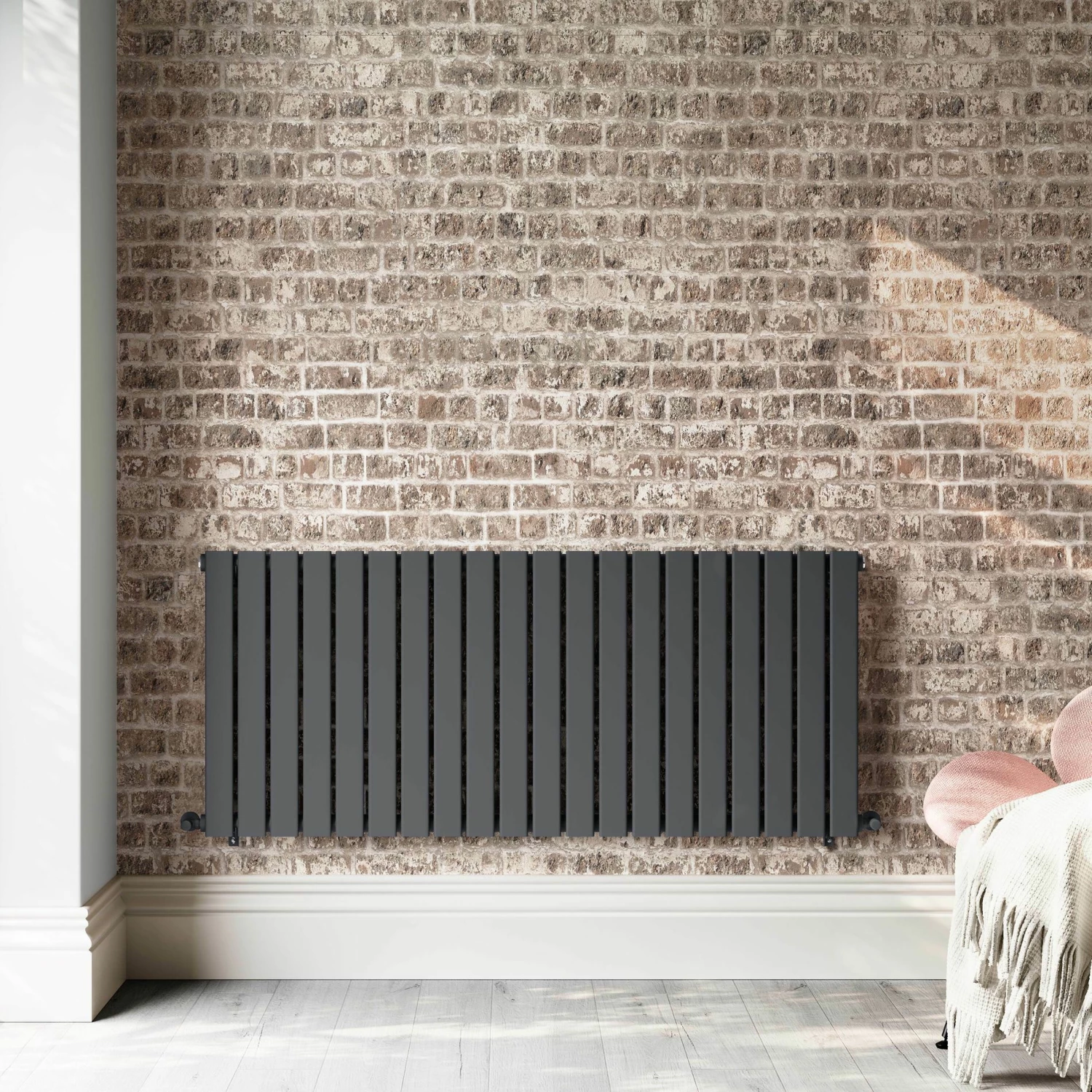 Faro Anthracite Single Flat Panel Horizontal Radiator 600x1400mm - Image 3