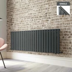 Faro Anthracite Single Flat Panel Horizontal Radiator 600x1610mm