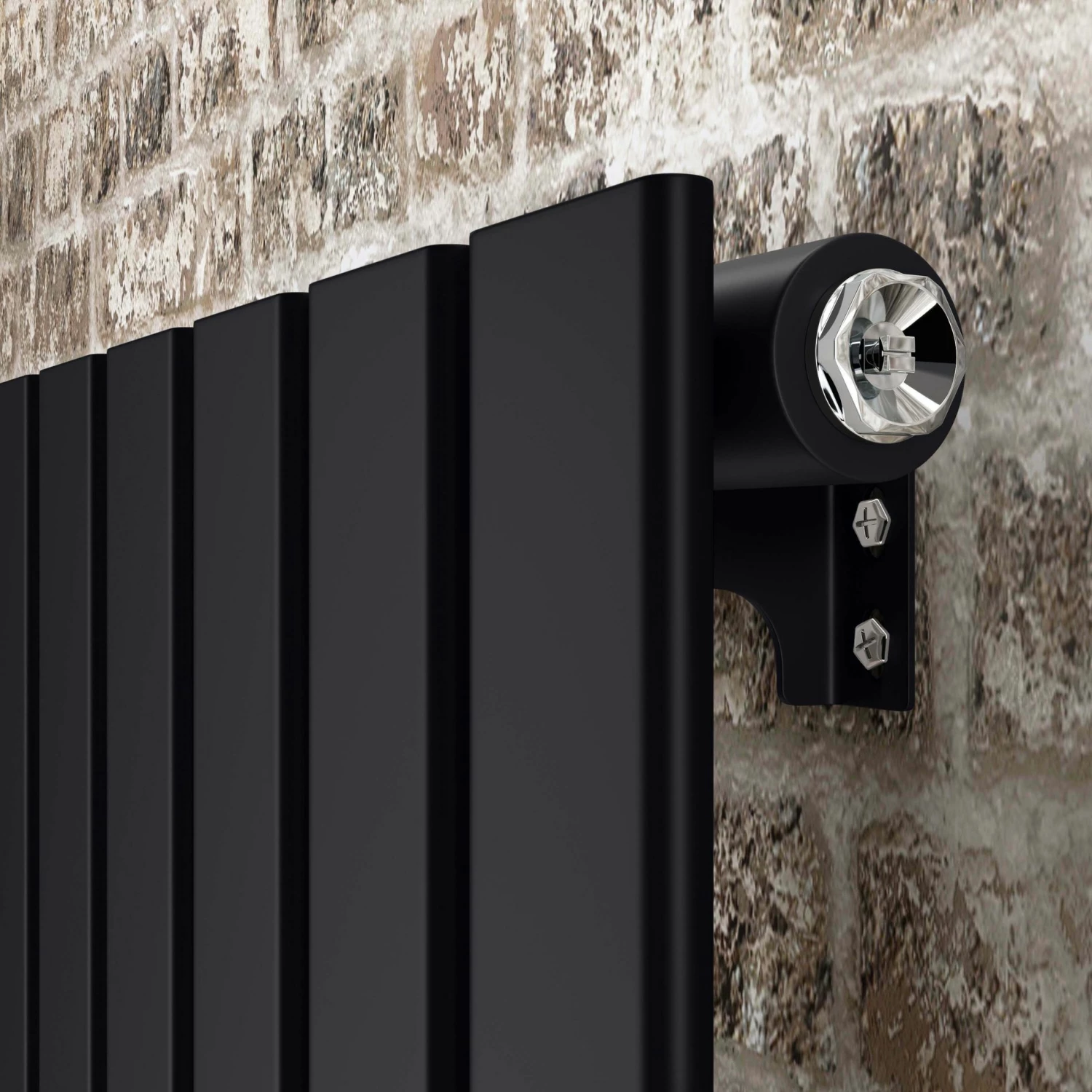 Faro Matt Black Single Flat Panel Horizontal Radiator 600x770mm - Image 5