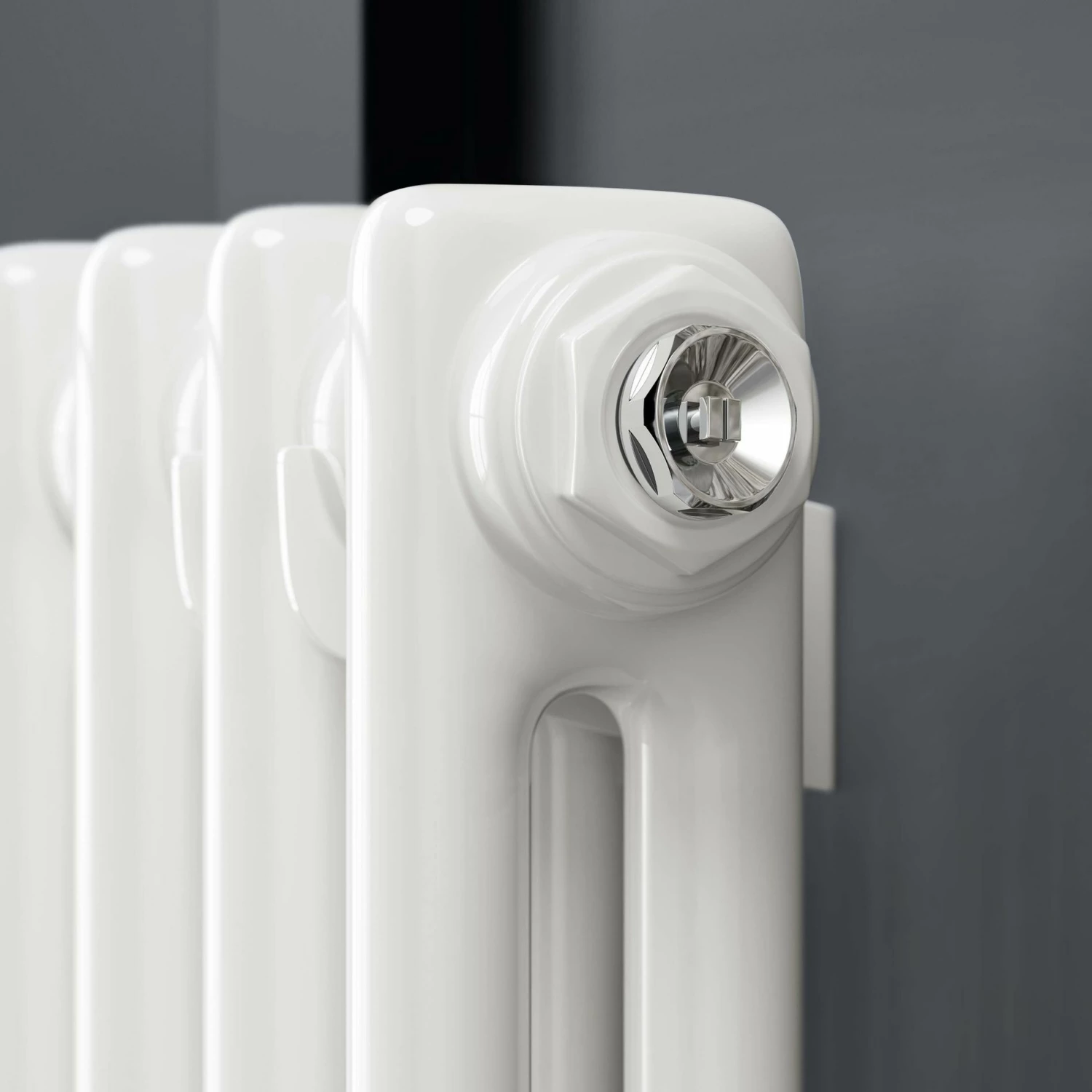 Athens White Double Column Horizontal Traditional Radiator 600x1190mm - Image 4