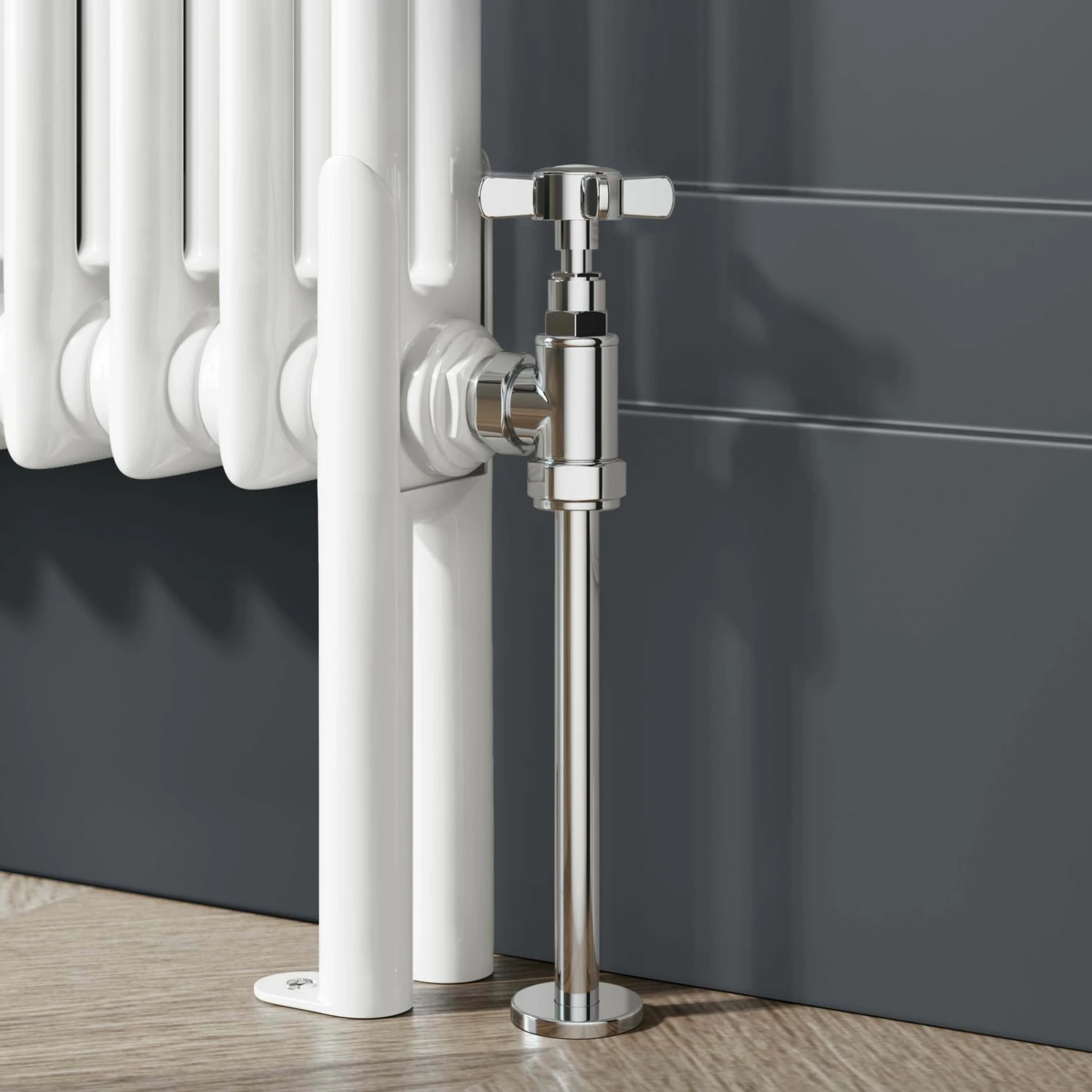 Athens White Double Column Horizontal Traditional Radiator 600x1190mm - Image 5