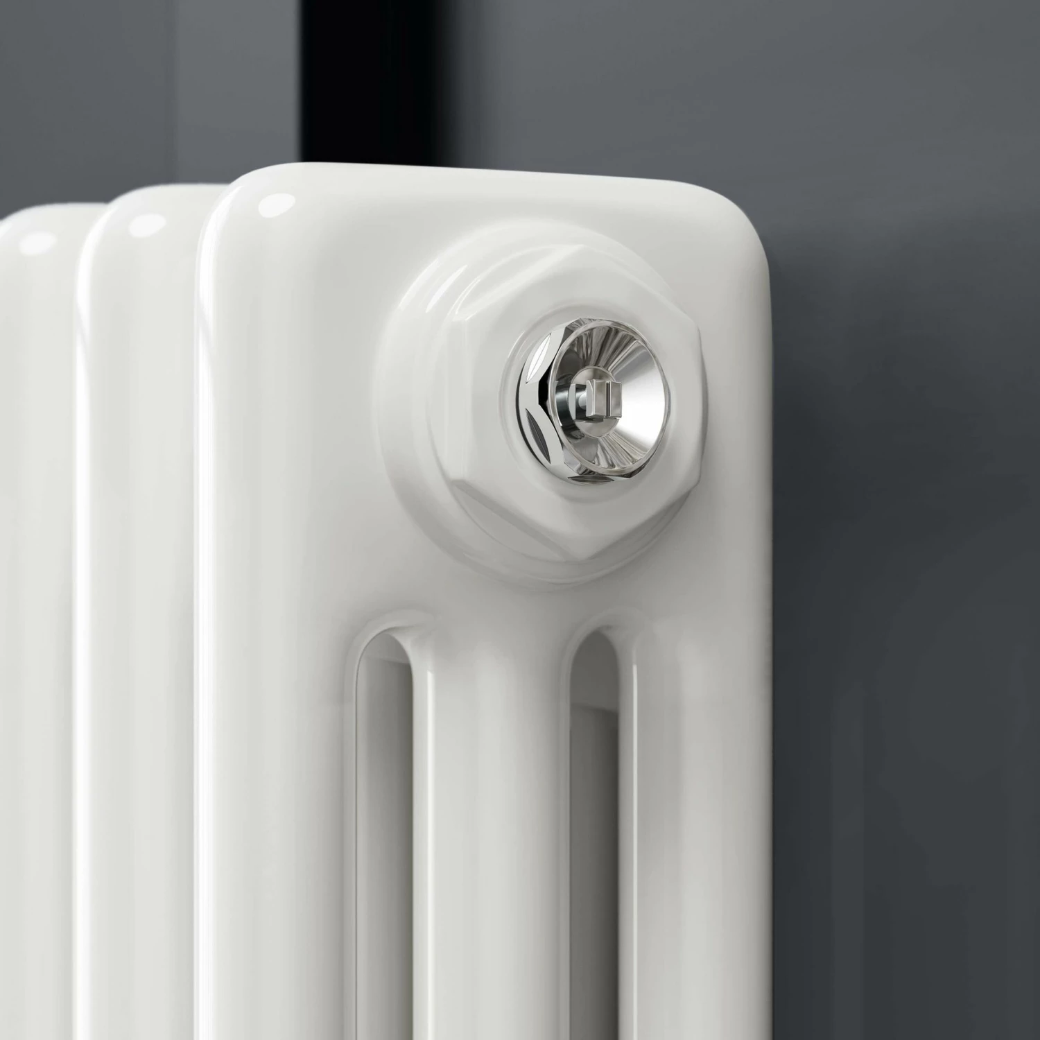 Athens White Triple Column Horizontal Traditional Radiator 600x425mm - Image 4