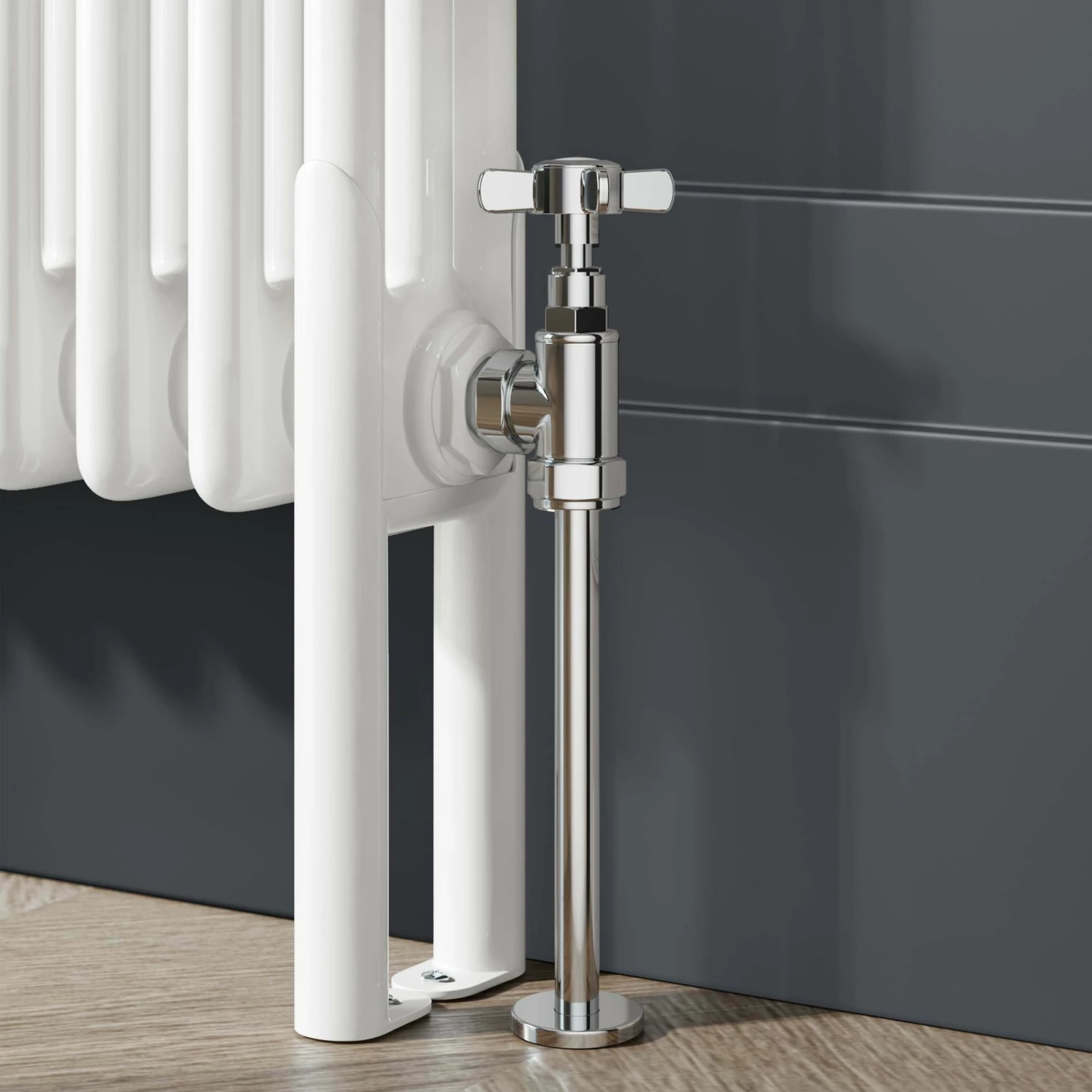 Athens White Triple Column Horizontal Traditional Radiator 600x425mm - Image 5
