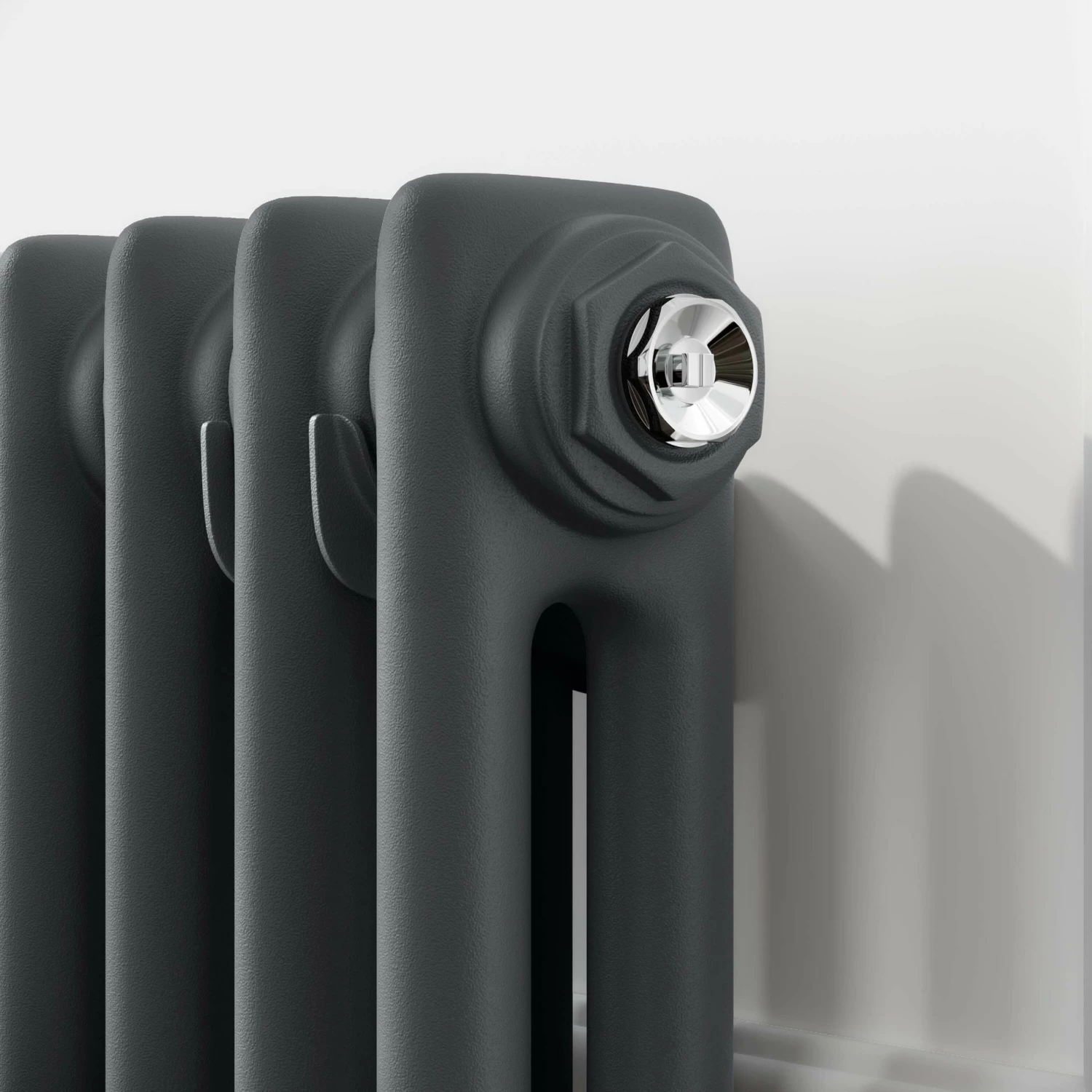 Athens Anthracite Double Column Horizontal Traditional Radiator 600x605mm - Image 4