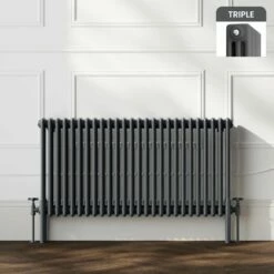 Athens Anthracite Triple Column Horizontal Traditional Radiator 600x1190mm