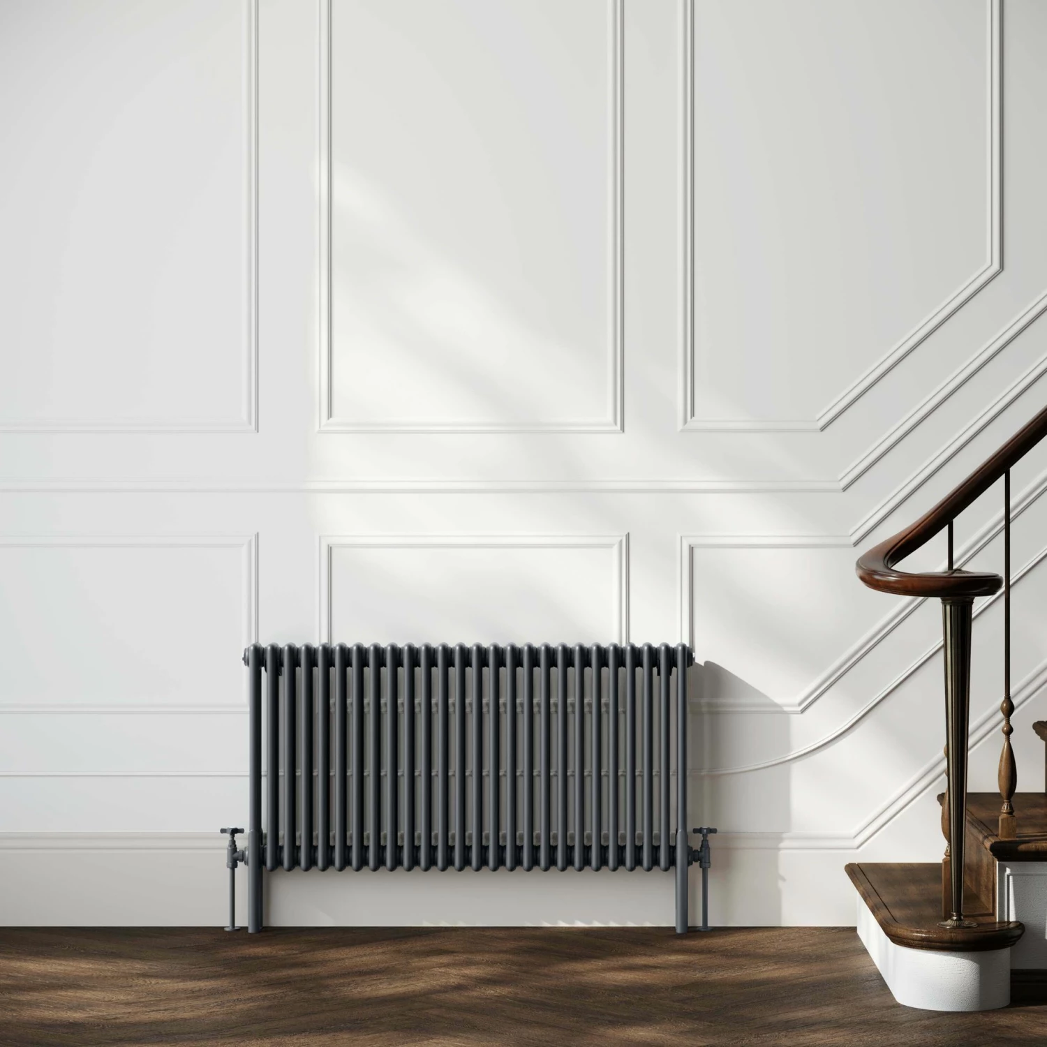 Athens Anthracite Triple Column Horizontal Traditional Radiator 600x1190mm - Image 2