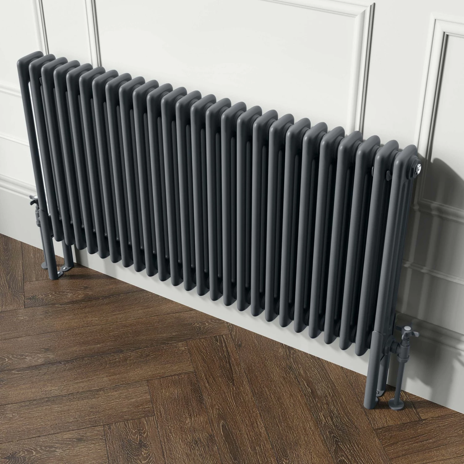 Athens Anthracite Triple Column Horizontal Traditional Radiator 600x1190mm - Image 3