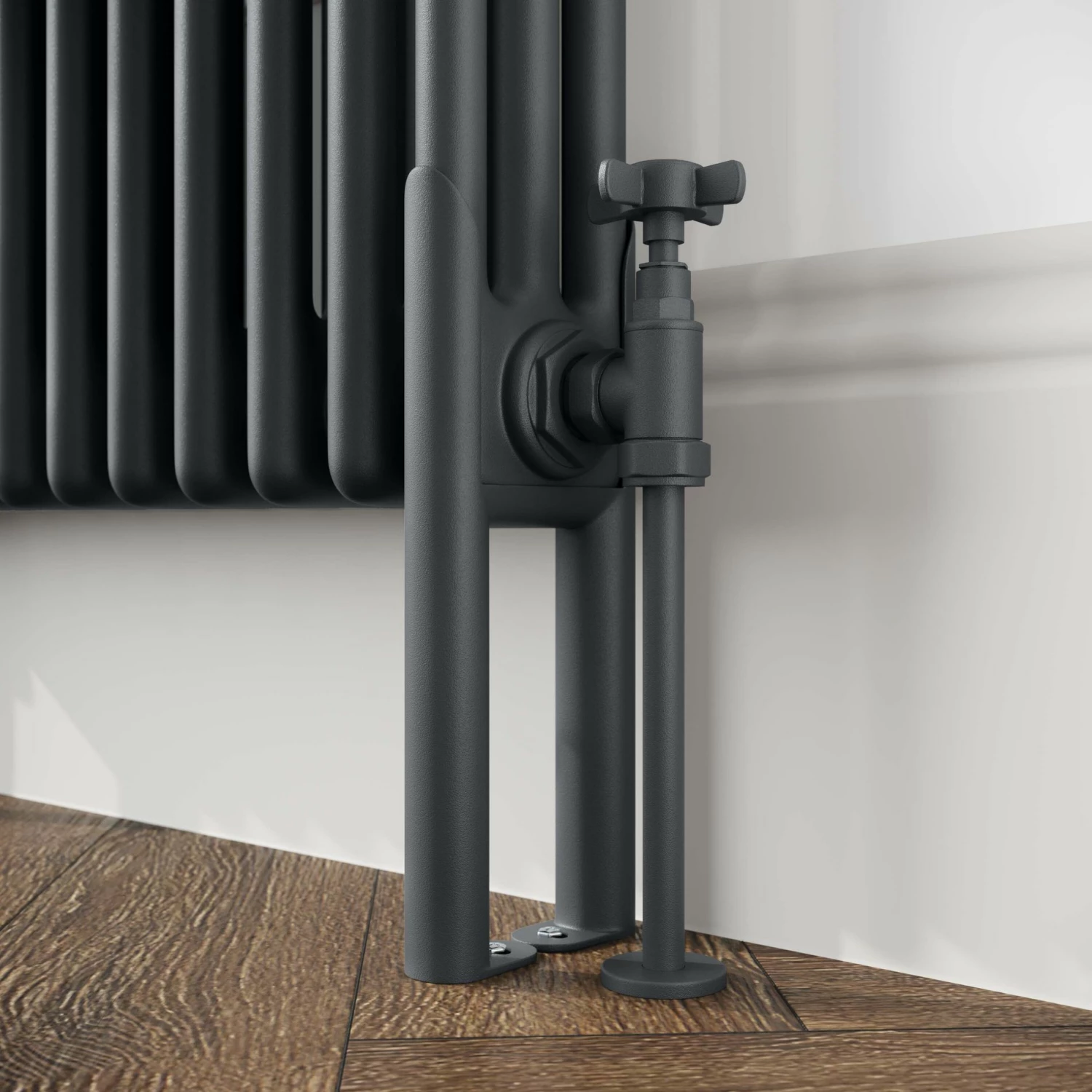 Athens Anthracite Triple Column Horizontal Traditional Radiator 600x1190mm - Image 5